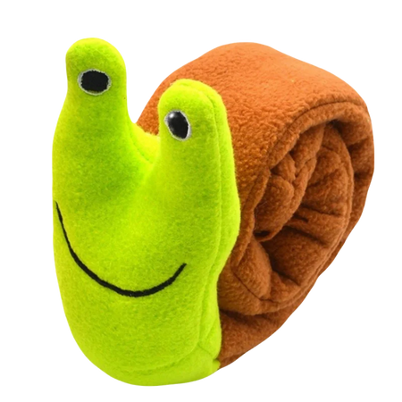 Interactive Indestructible Dog Puzzle Feeder Toy - Plush Snail with Sound &amp; Squeak for Puppies &amp; Resistant Chew Play Green 2