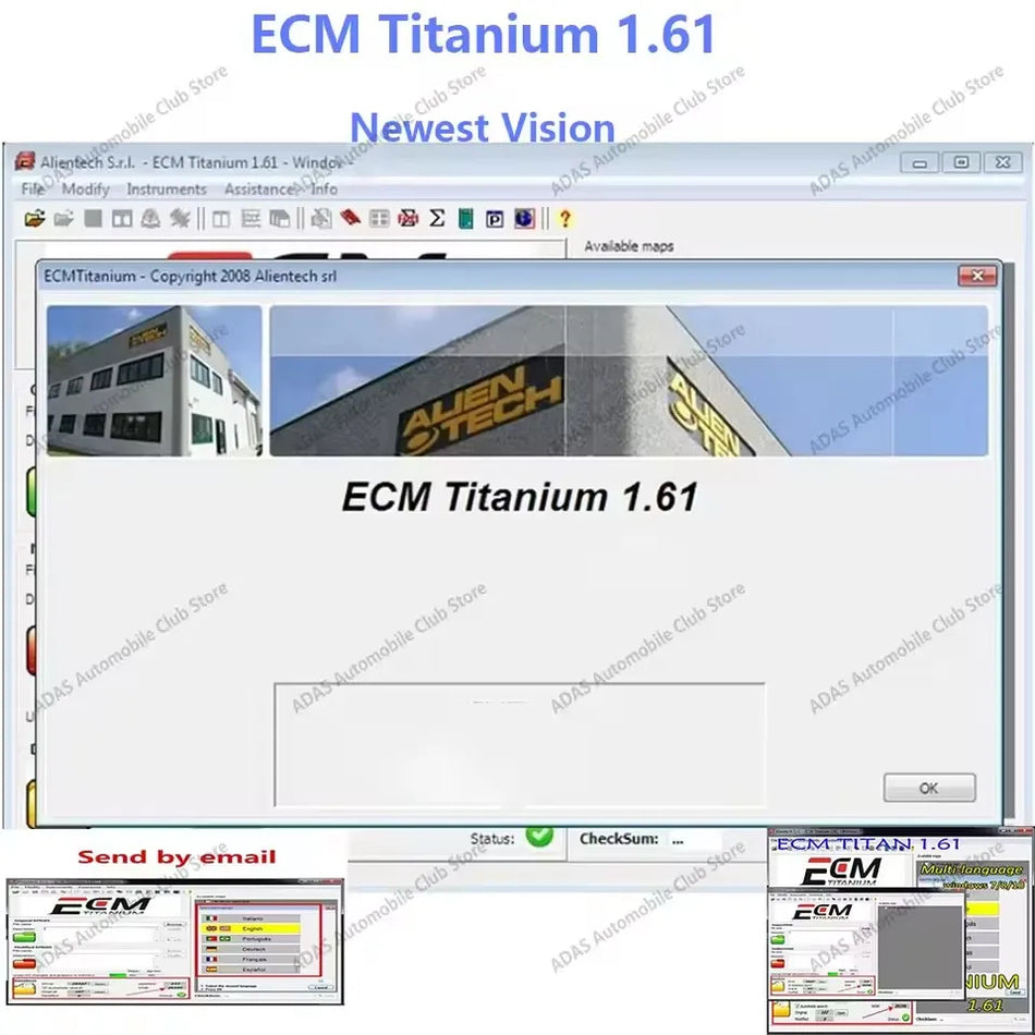 Vision ECM Titanium 1.61 Car Diagnostic Tool With ECU Programming Software