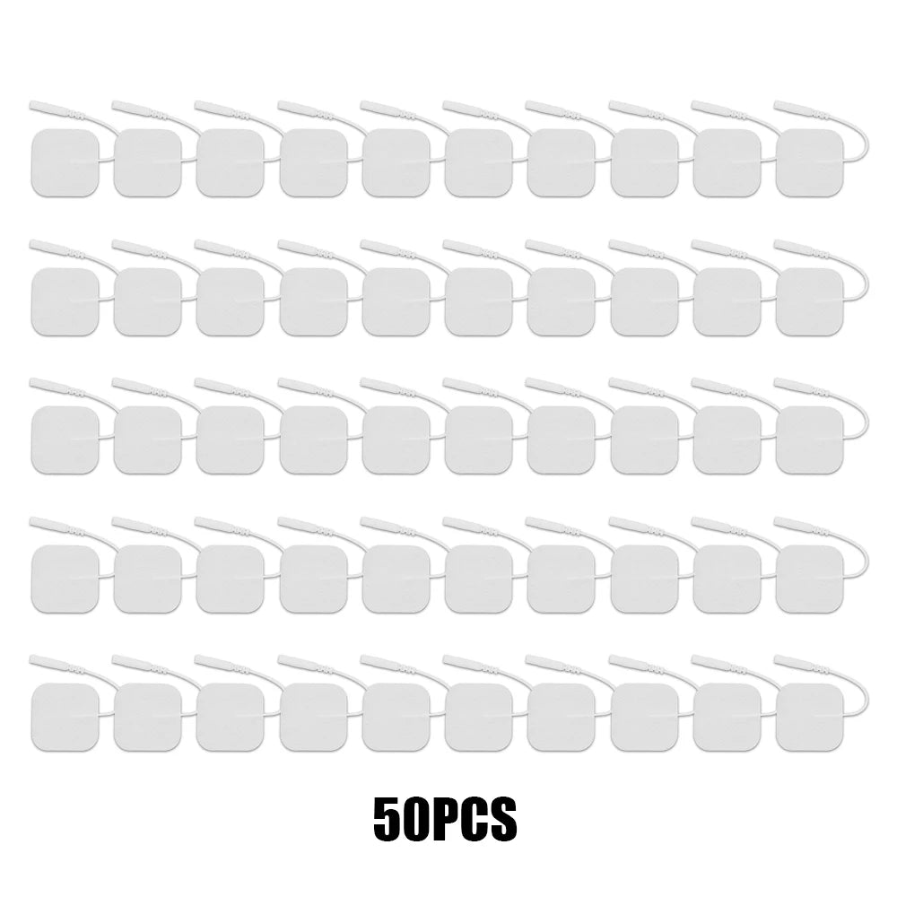 SUOLAER Non-Woven Fabric Self-Adhesive TENS Electrodes Pads for Physiotherapy 50pcs 4x4cm