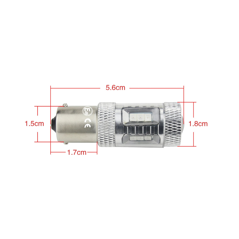 Ampoules LED BA15S 1156 ambre avec 15x2835 SMD pour lumières de marche arrière DRL