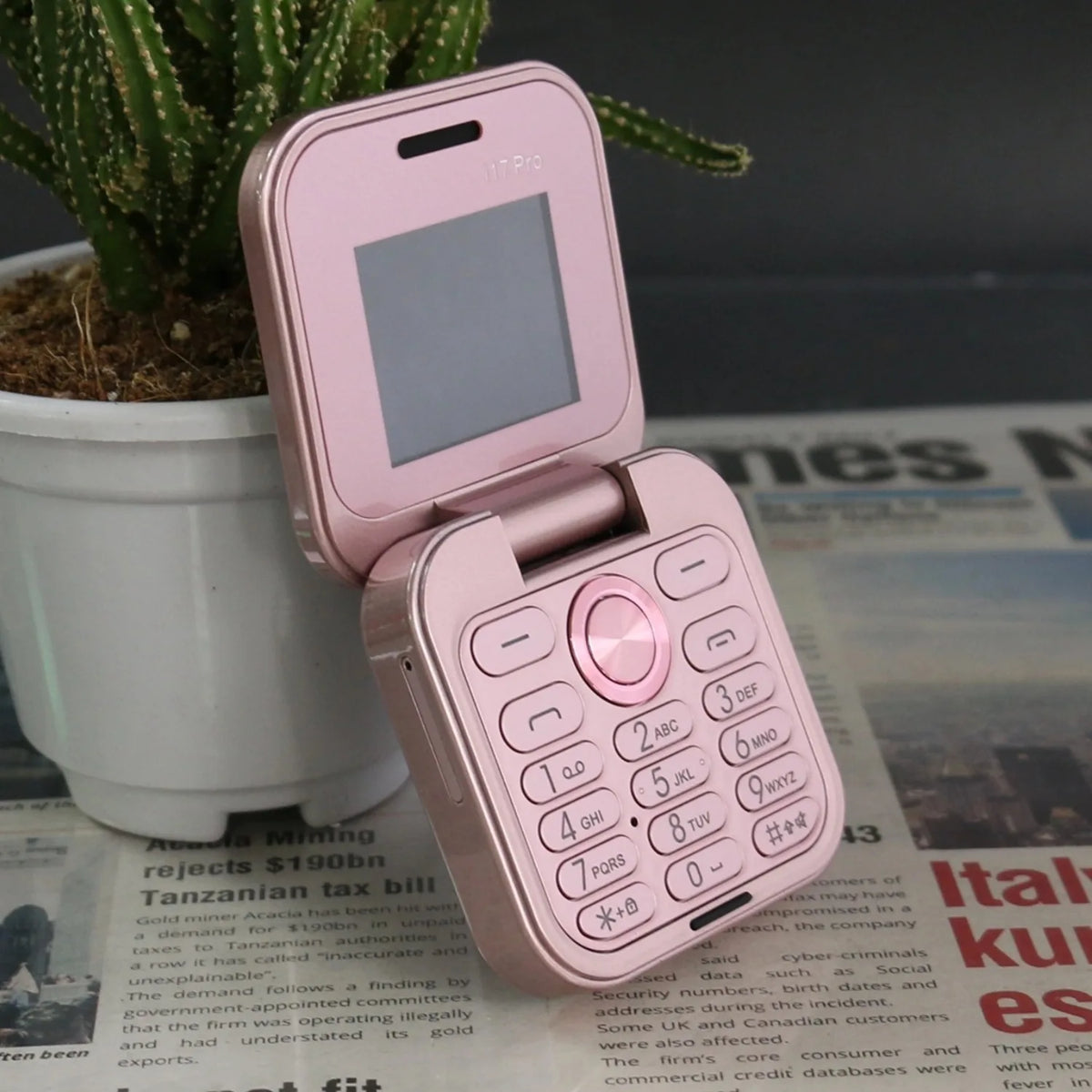 Palm Cute Flip Phone &ndash; Senior Friendly Push Button Comfort Pink / add 16G TF card