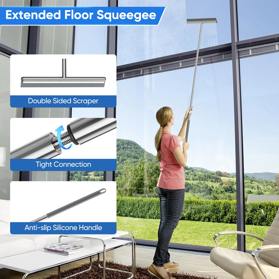 Jugacool 4 I 1 Vinduesrenser Squeegee Scrubber Glas