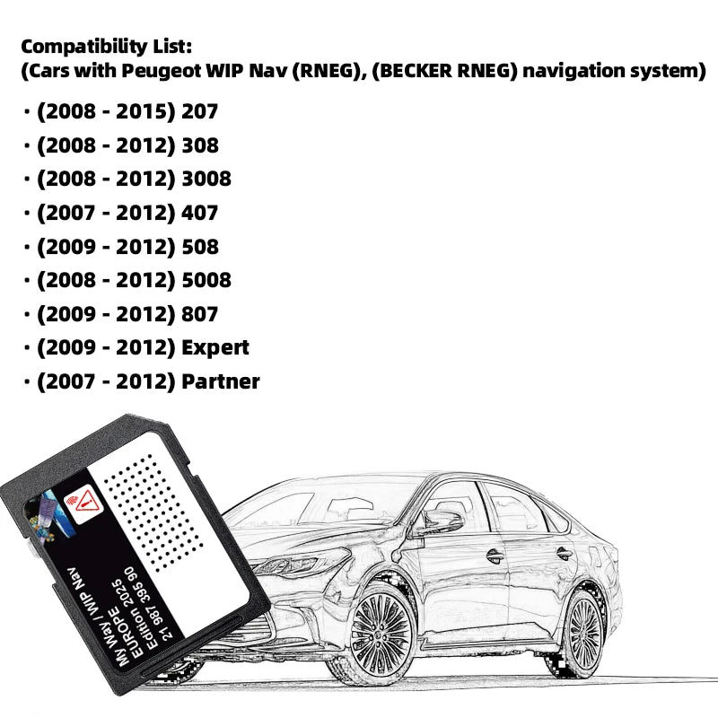2025 Navigation SD Card 16GB &ndash; EU Morocco Map Upgrade CHINA / for Peugeot WIP Nav