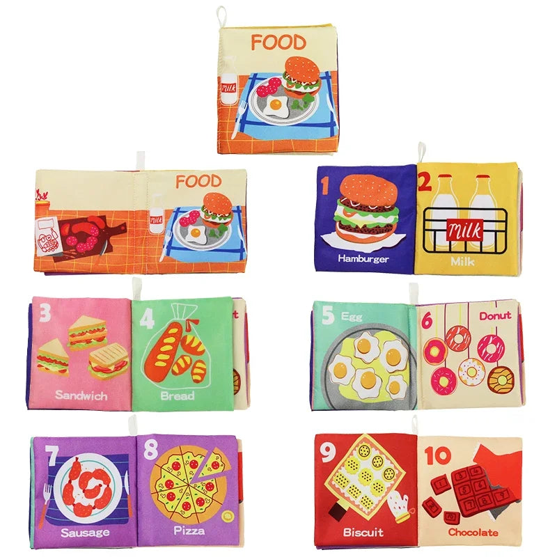 Coolplay Baby Soft Cloth Books &ndash; Safe And Educational Early Learning Toys C-Food