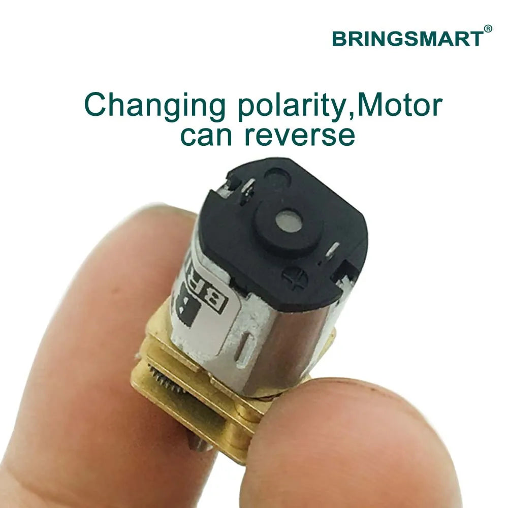 BringSmart N20 Micro DC Gear Motor - 15-1500rpm | 3V-12V Highly Efficient Gear Motor