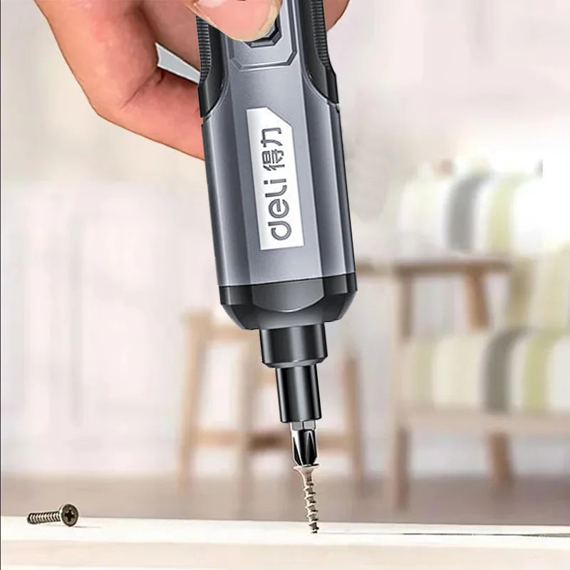Cordless Electric Screwdriver with 2000mAh Battery - Deli 4V Power Tool Set
