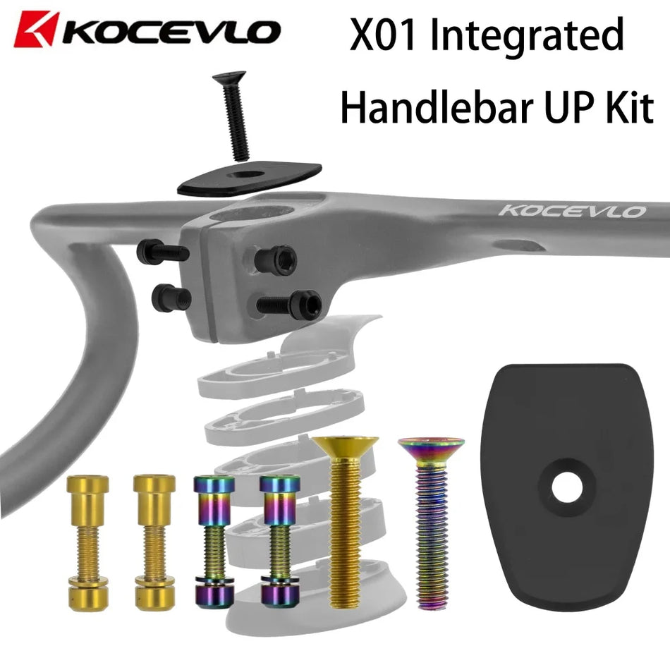 KOCEVLO X01 Road Integrated Handlebar Upgrade Kit with Titanium Construction for Stem Compatibility and Clean Cockpit
