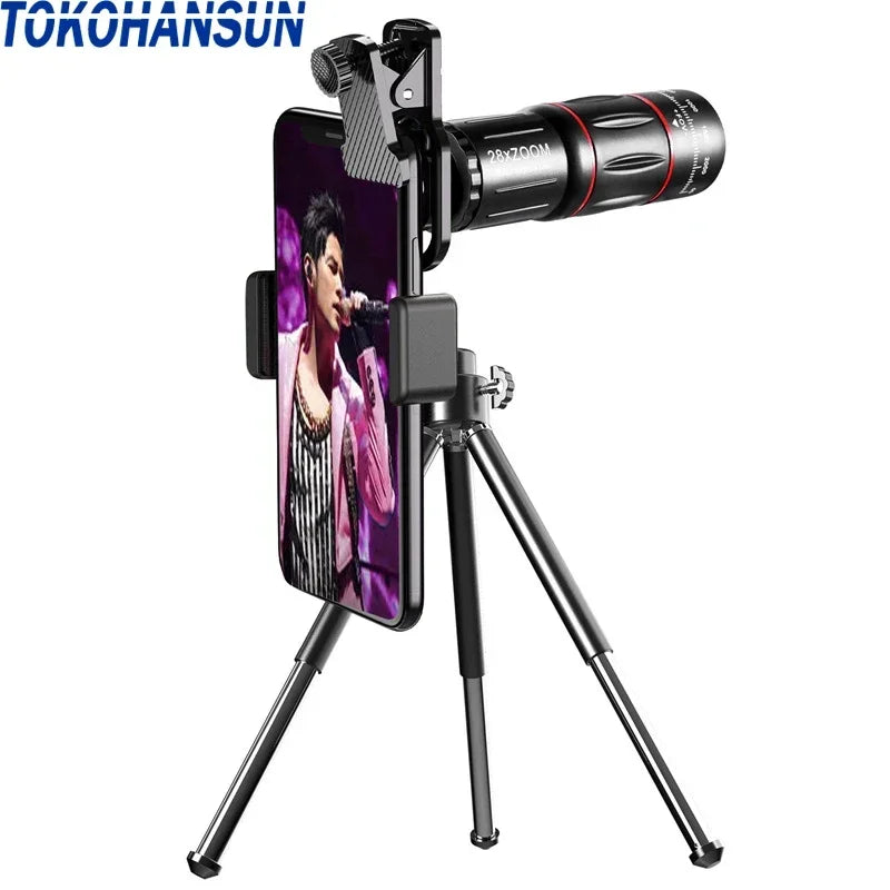 TOKOHANSUN 28X Mobile Phone Monocular Telescope Lens &ndash; Zoom