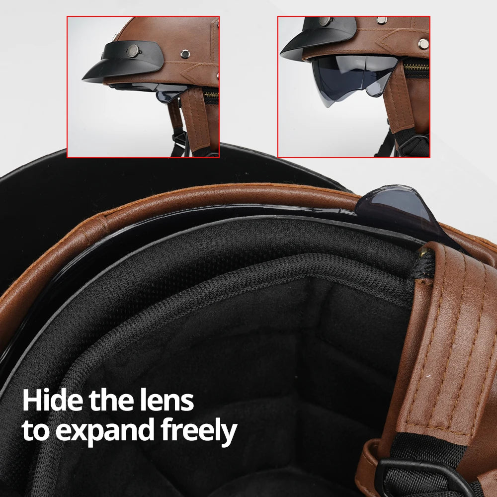 Herobiker DOT Approved Half Helmet &ndash; Lightweight ABS Shell