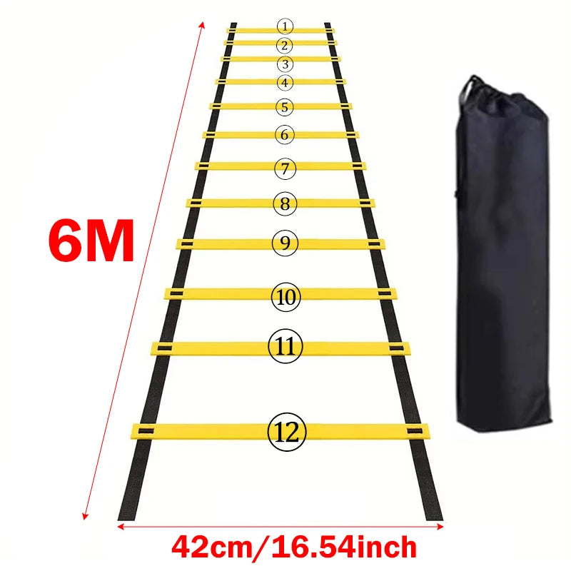 Garvonti Soccer Speed Training Set with Agility Ladder and Cones Only 1pc 6M ladder
