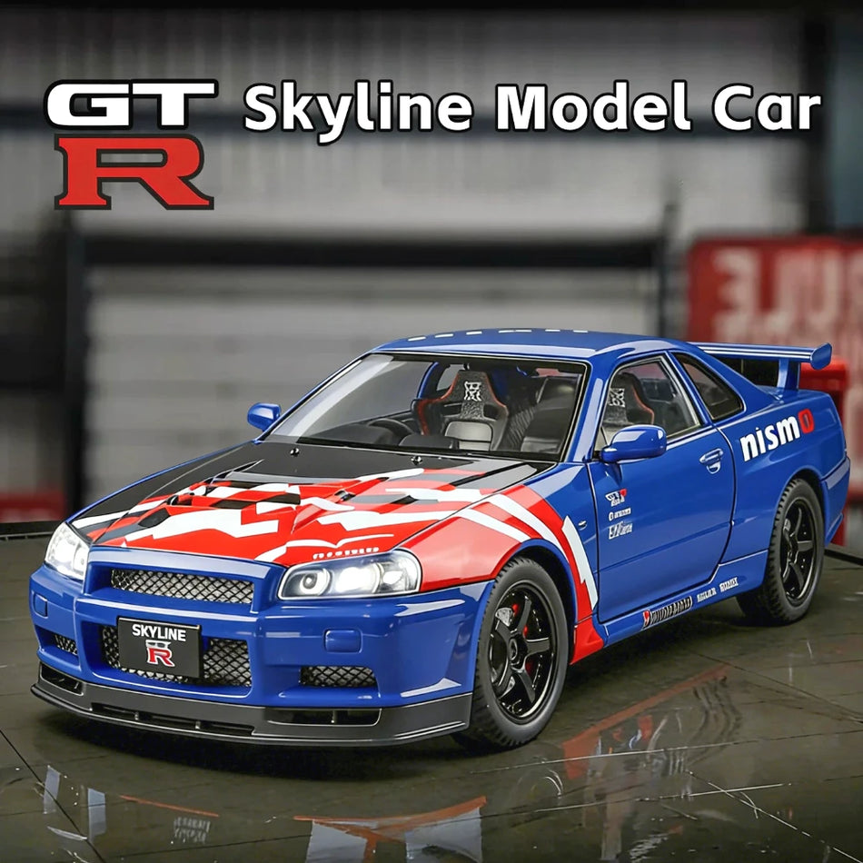 Model de mașină diecast la scară 1:24, caroserie din aliaj, pentru RMZ City GTR