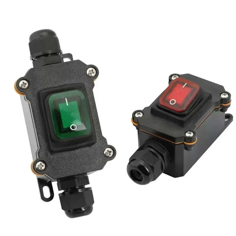 IP65 Waterproof Outdoor Rocker Switch with LED Indicator and Inline Cord