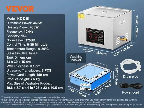 Ultrasonic Cleaner Stainless Steel Portable 2L 30L 15L / Mexico