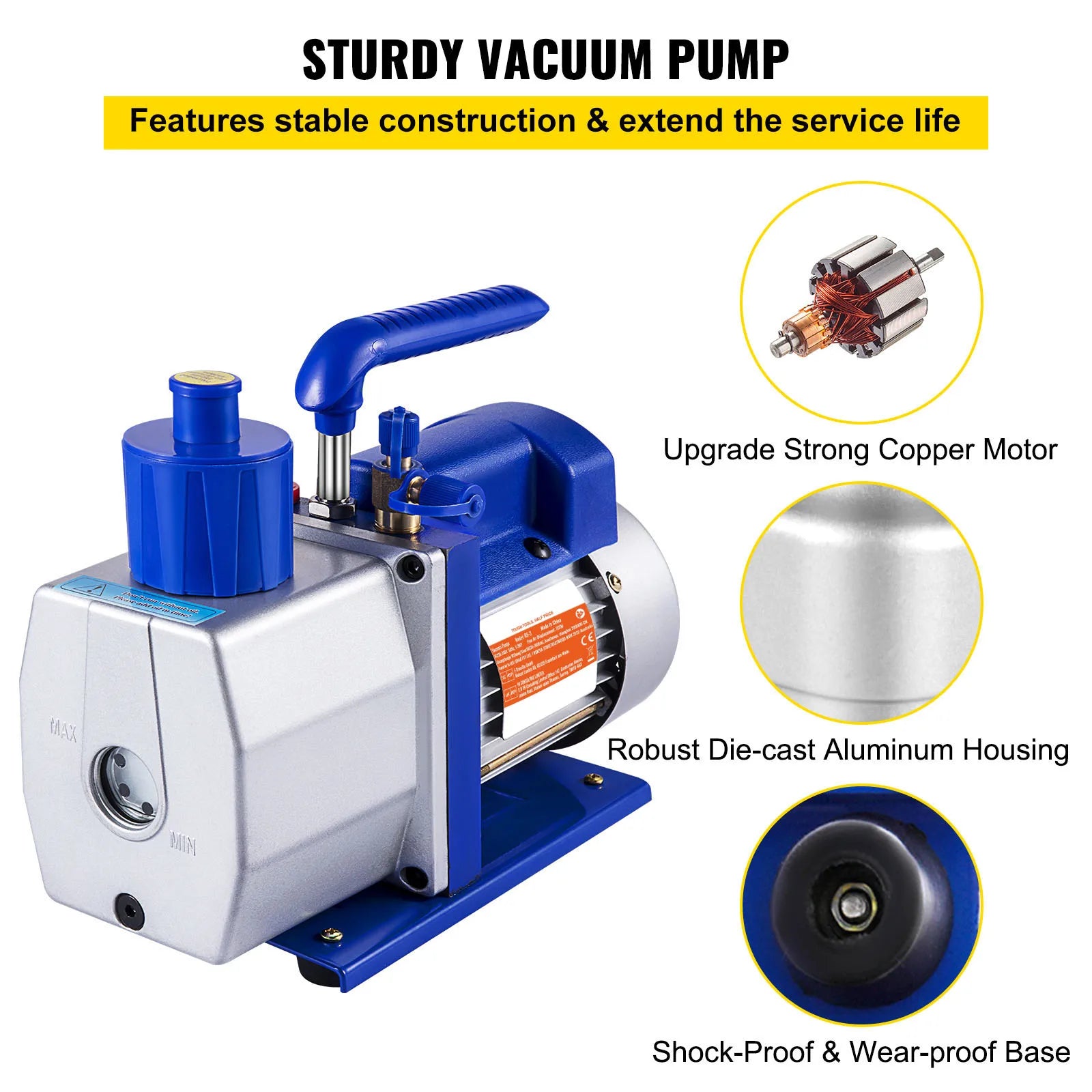 SuceBuy RS-1 Vacuum Pump &ndash; 7 CFM Single Stage Vacuum