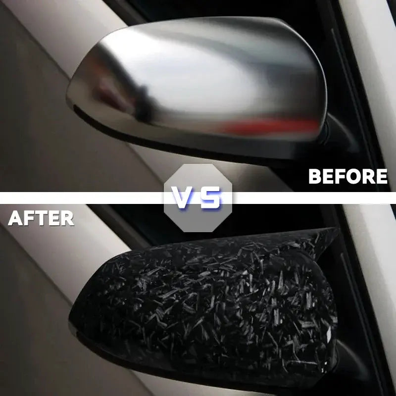 Carbon Look and Bright Black Rearview Mirror Case Side Mirror Shell For Audi A3 S3 8P 05-08 A4 S4 B6 B7 8E 8H A6 S6 C6 4F by InterCyprus Trading Ltd