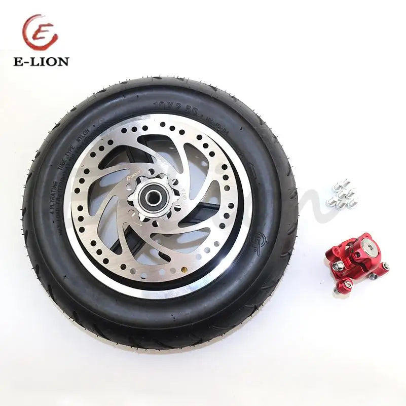 10 Inch Electric Scooter Wheels with Disc Brake - 10X2.50 Hollow Tyre Set