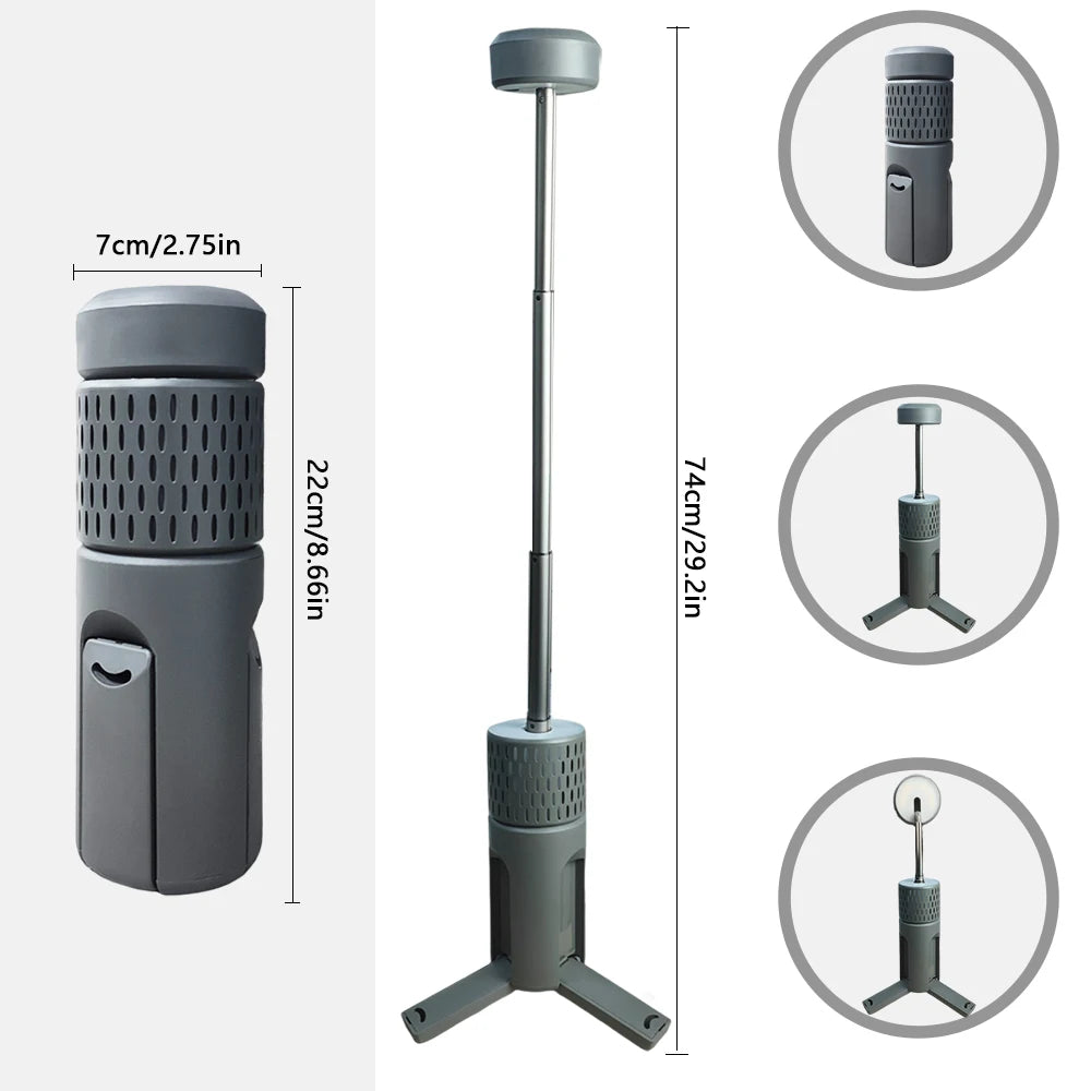 Upgraded Camping LED Telescopic Flashlight &ndash; Versatile Portable Illumination 7800Mah Grey