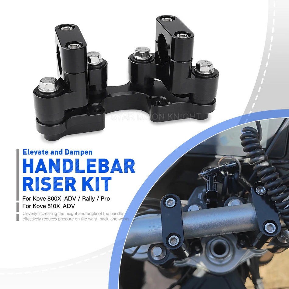 Morsetto rialzatore manubrio Kove per 800X ADV, Rally Pro e 510X ADV, costruzione in alluminio CNC