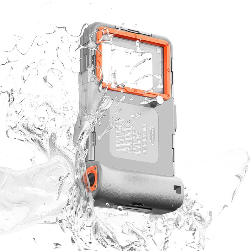Waterproof Diving Phone Case for iPhone &amp; Samsung - Explore 15m Deep grey orange