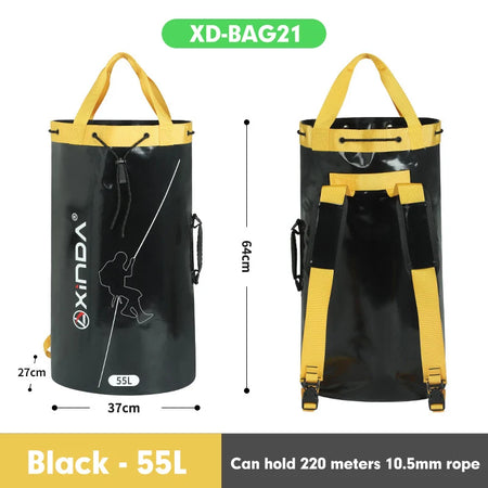 Xinda Climbing Rope Bag &ndash; All-In-One Rescue Equipment Kit Black 55L