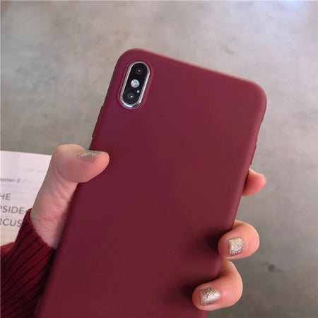 Wine Red Matte Phone Case - iPhone 12/11/13 Pro XS Max XR X 8 7 6S 6 Plus SE 2020