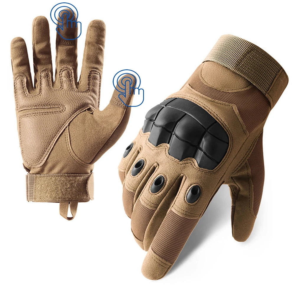 Tactical Touchscreen Gloves &ndash; Palm Padding And Hard Shell Sand / M / CHINA