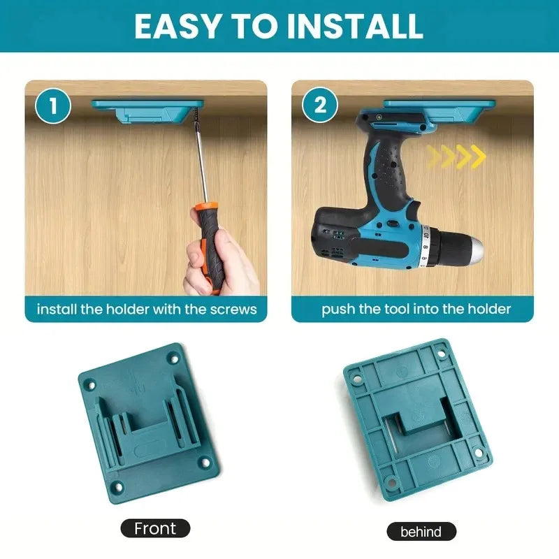 Suporte de Furadeira Montado na Parede 5 Pcs para Ferramentas Bosch Makita 18V em ABS de Alta Resistência