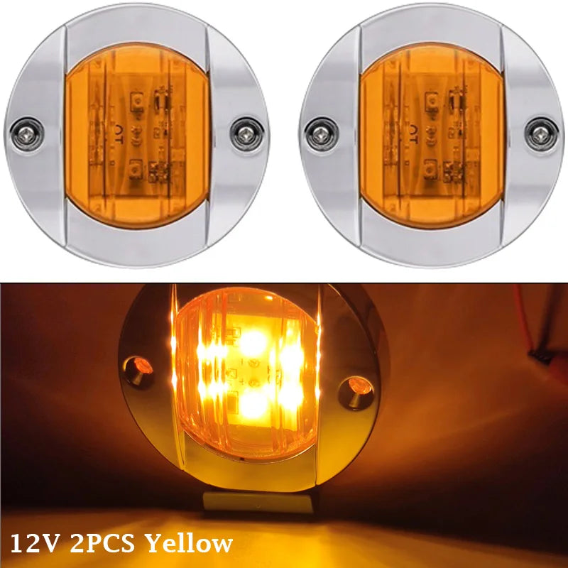 Dual 12V LED Boat Navigation Lights - Waterproof Marine Signal Lamps Yellow / CN (Origin)