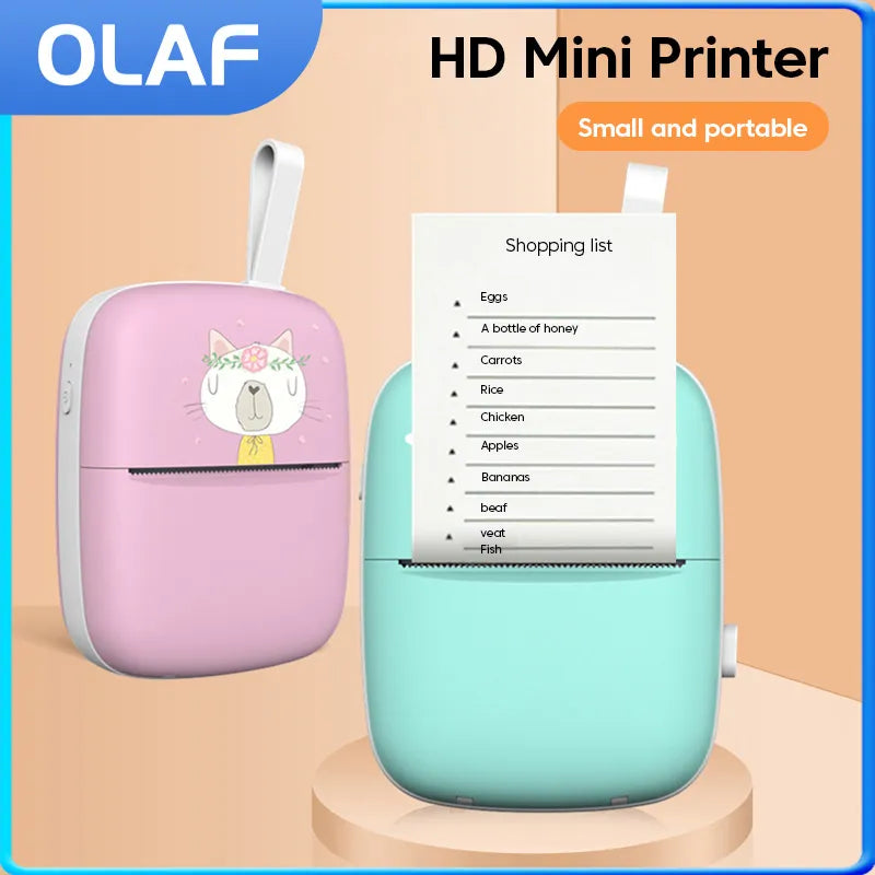 Mini Portable Printer Thermal Label Sticker Paper Printer for Mobile Phone Android IOS Wireless Bluetooth Photo Inkless Printing