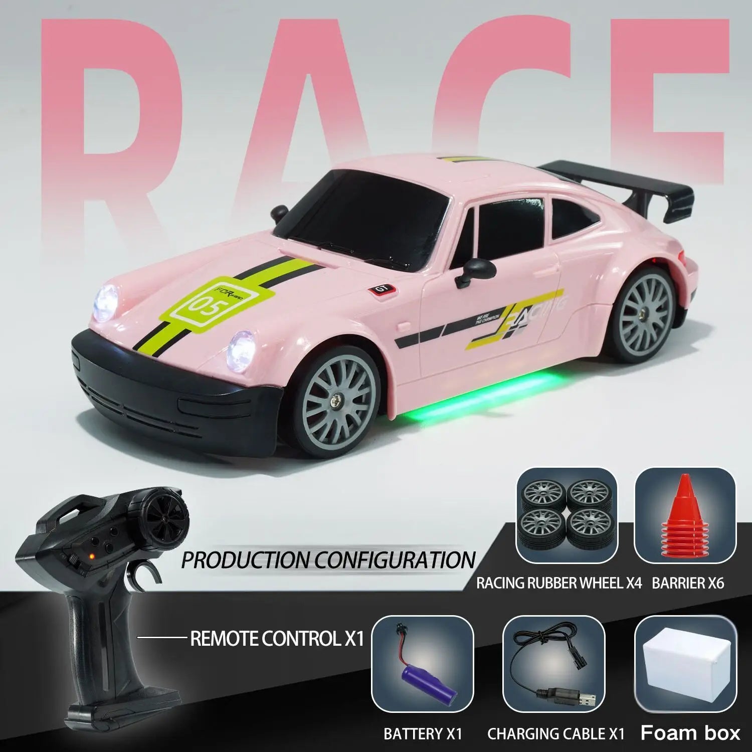 Dodge Hellcat 4WD High-Speed Remote Control Drift Racing Car FQD13-Foam box