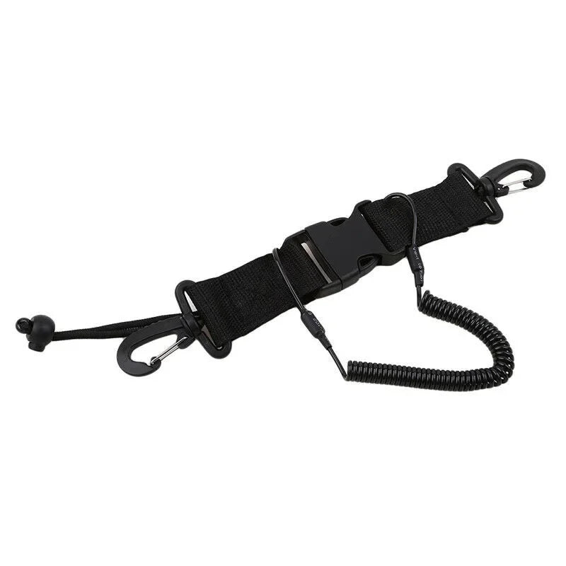 Scuba Diving Anti Fall Rope Lanyard &ndash; Quick Release Buckle for Safety Black