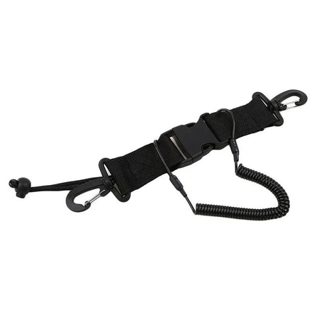 Scuba Diving Anti Fall Rope Lanyard &ndash; Quick Release Buckle for Safety Black