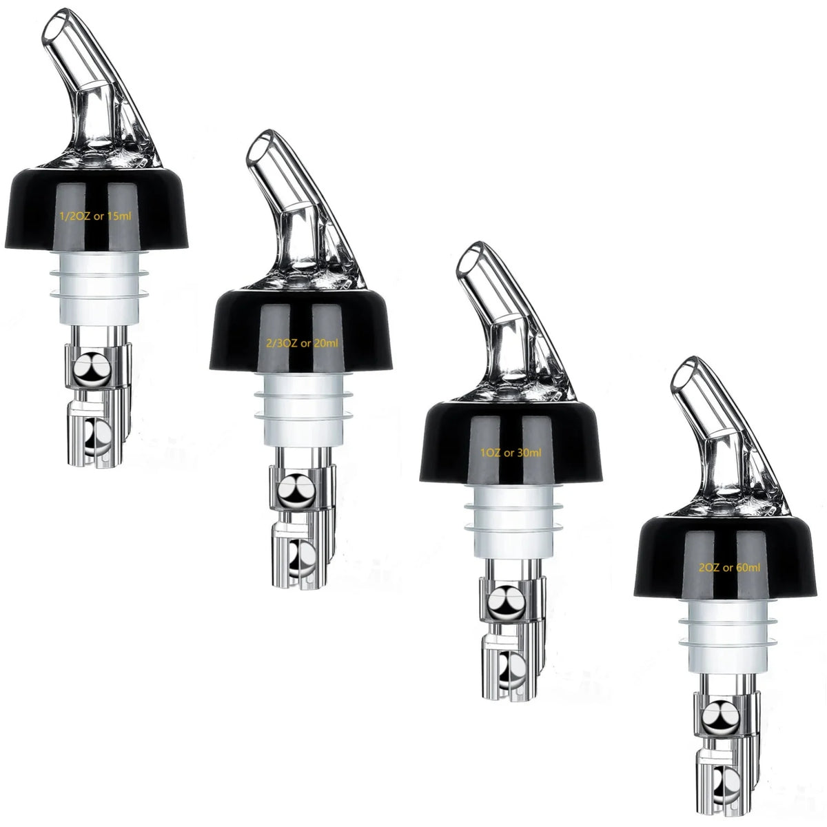 Automatic Measure Liquor Pourers &ndash; Durable Virgin Plastic 1PC per Size