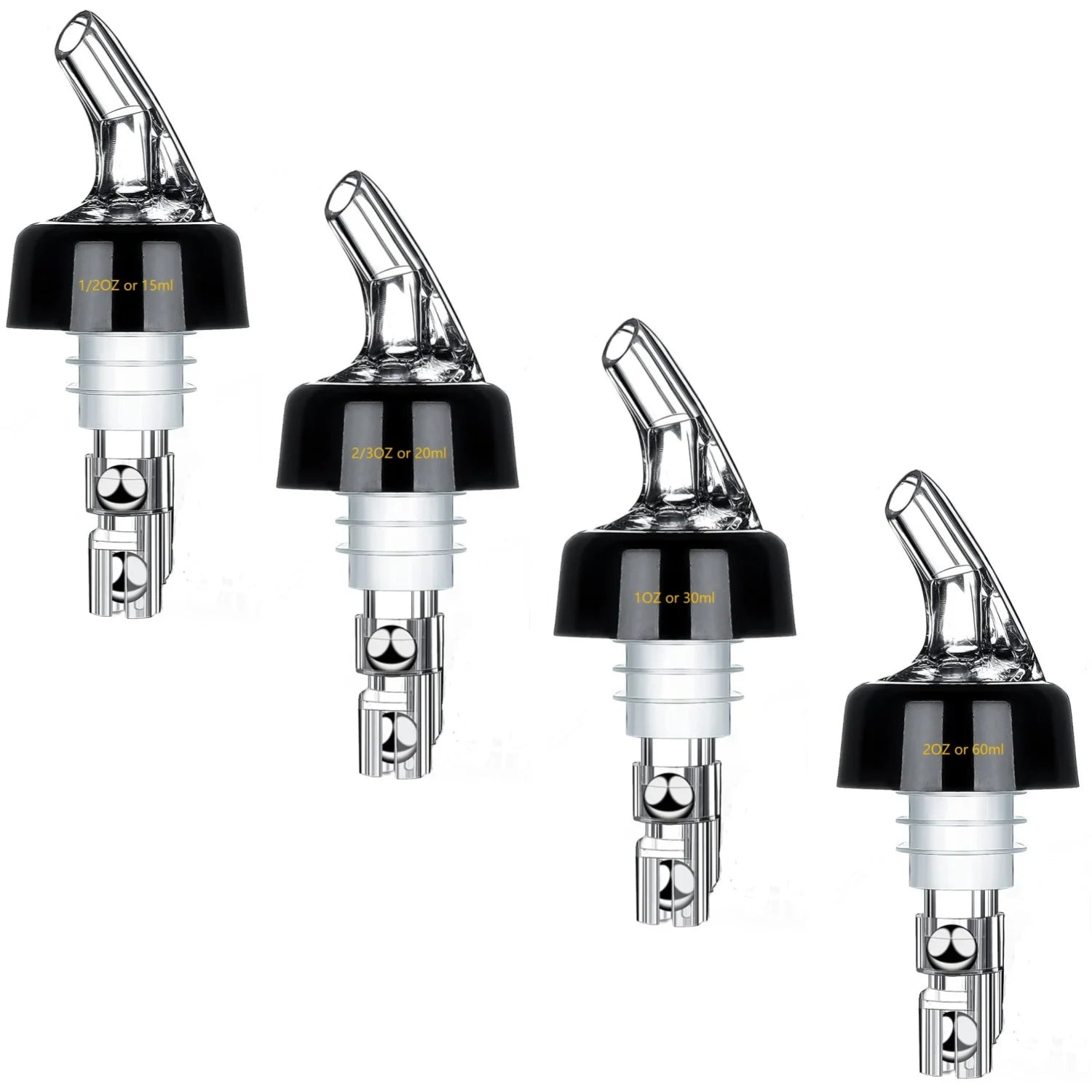 Automatic Measure Liquor Pourers &ndash; Durable Virgin Plastic 1PC per Size