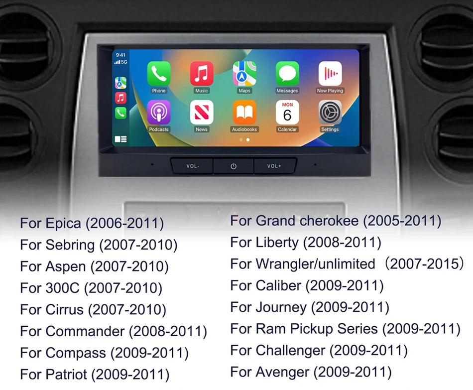 Radio auto Android 15 pentru Jeep Cherokee, Dodge Wrangler, Challenger