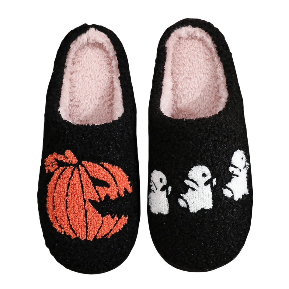 Halloween Baumwoll Hausschuhe rutschfest Plüsch Fell Slides Geschenk