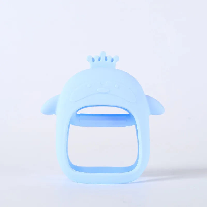 Cute Baby Hands Teether &ndash; Safe Silicone for Teething Relief B Sky Blue