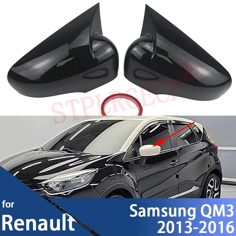 Rearview Side Wing Mirror Cover Cap Glossy Black Add-on M Style Shell for Renault Samsung QM3 2013 2014 2015 2016 by InterCyprus Trading Ltd