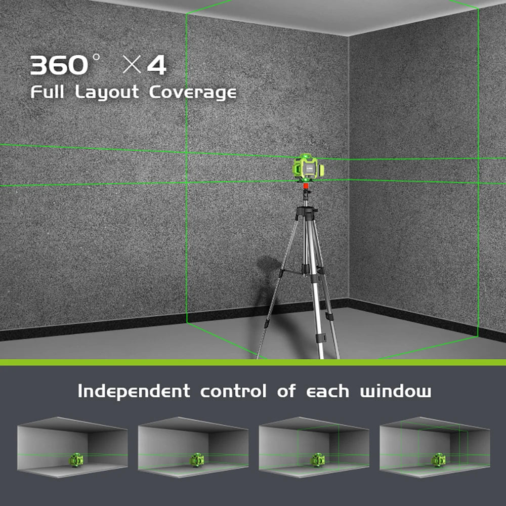 LFINE 4D 16-Line Green Laser Level with Remote Control and Self-Leveling uae30ub2a5