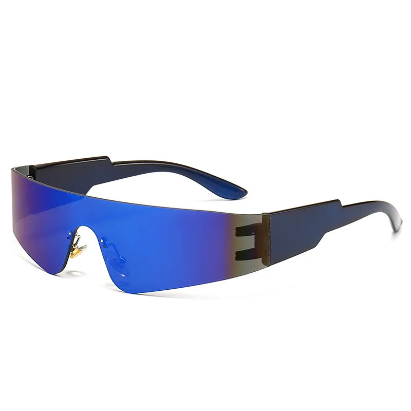 Trendy Cyberpunk Frameless UV400 Sports Sunglasses for Women C4 / As shown in the figu