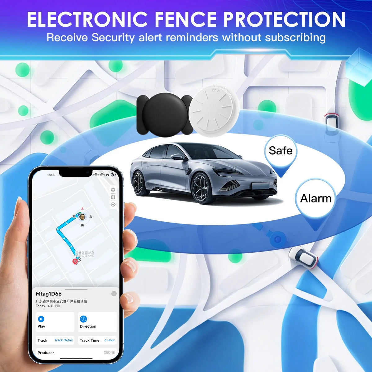 HONGTOP Car GPS Tracking Device &ndash; Real Time No Monthly Fee