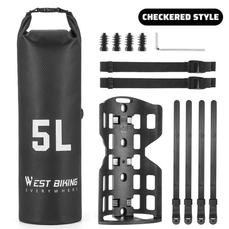 Bike Fork Bag Rainproof 5L &ndash; Sturdy Base and Easy Install Diamond lattice