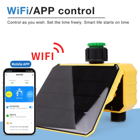 WiFi Solar Irrigation Timer &ndash; Automatic Garden Watering Control 2 Outlets with WiFi