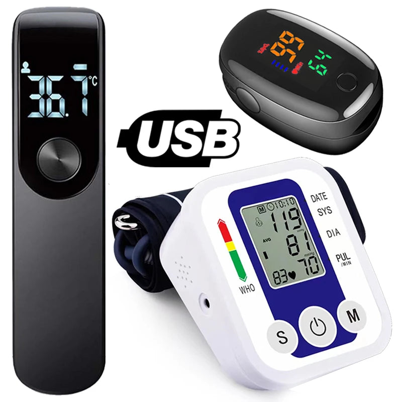 Lingkun Arm Blood Pressure Monitor Forehead Thermometer
