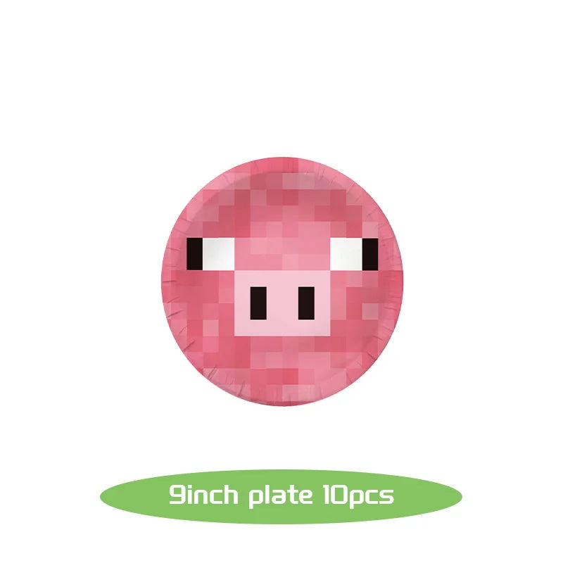 Birthday Party Cartoon Game Tableware Set for Kids 10pcs 9inch plates