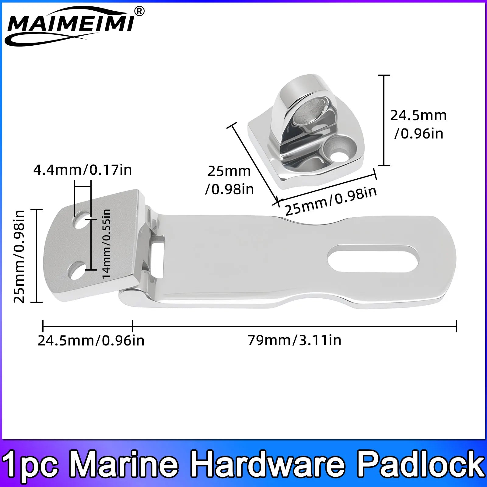 1Pc Marine Padlock 3 Inch 316 Stainless Hasp &ndash; Heavy Duty