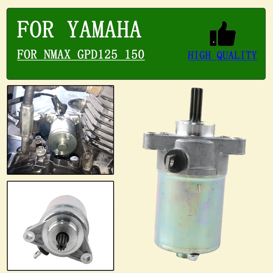 Yamaha NMAX Starter Motor with 9 Teeth Gear, Steel