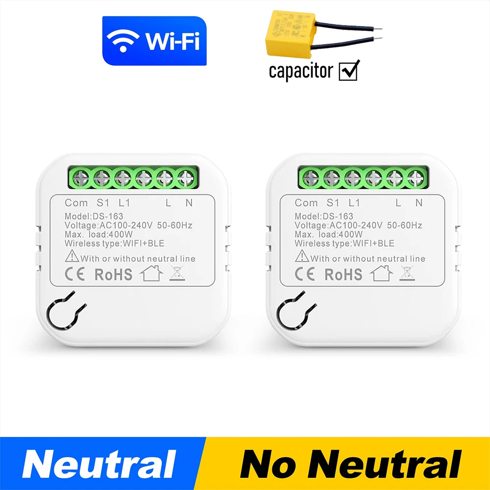 SLMPLEFUN WiFi Mini Smart Light Switch Module with 2-Way Control 2Receiver