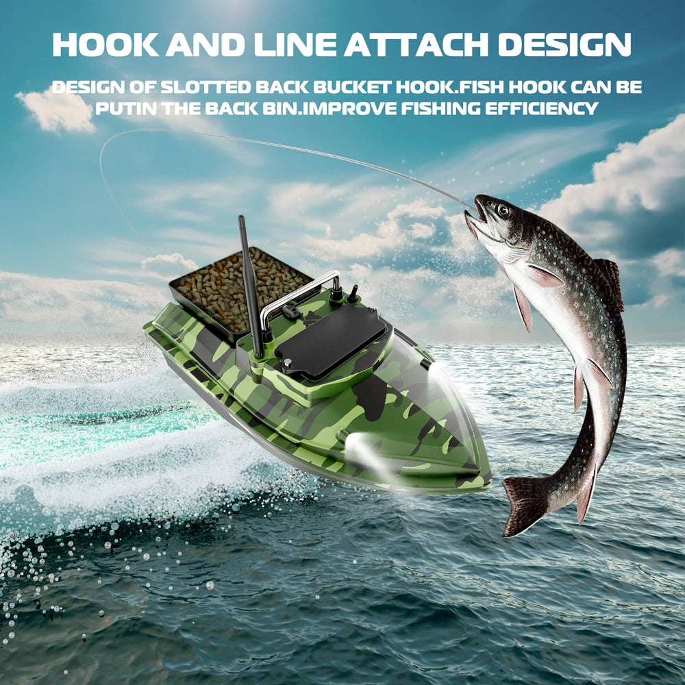 V050 Green Fishing Bait Boat with Dual Motors and Fish Finder