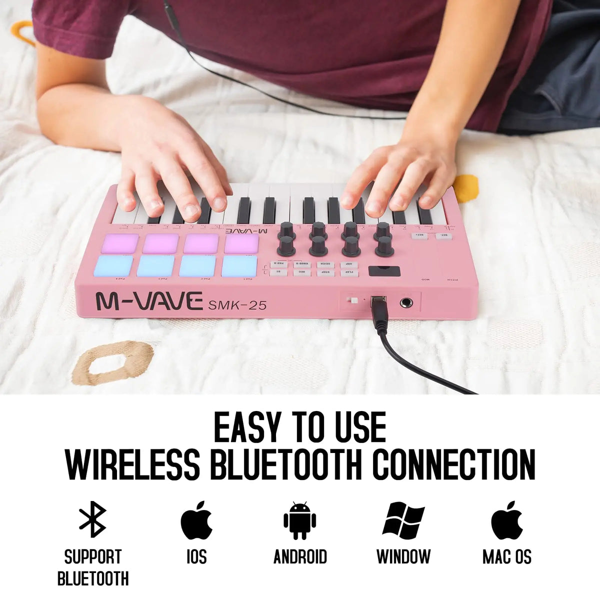 M-VAVE SMK-25 USB MIDI Keyboard Controller - Bluetooth